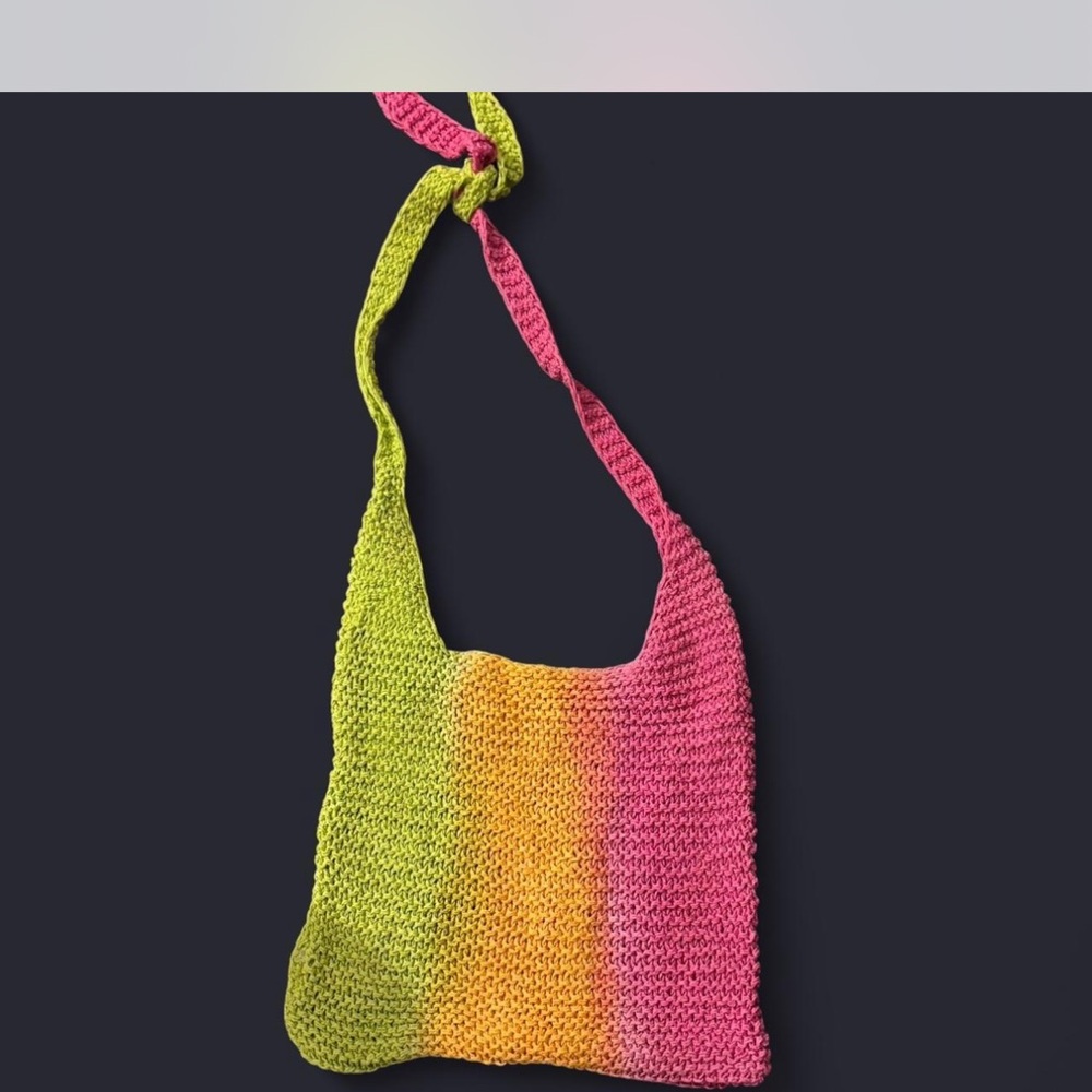 Multicolor Knit Shoulder Bag